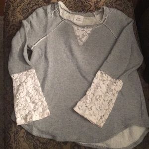 Knox Rose small Grey & lace sweatshirt